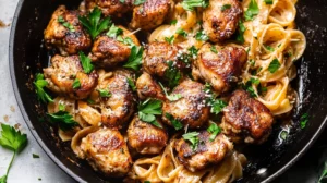 Garlic Butter Steak Bites and Potatoes