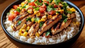 Street Corn Chicken Rice Bowl