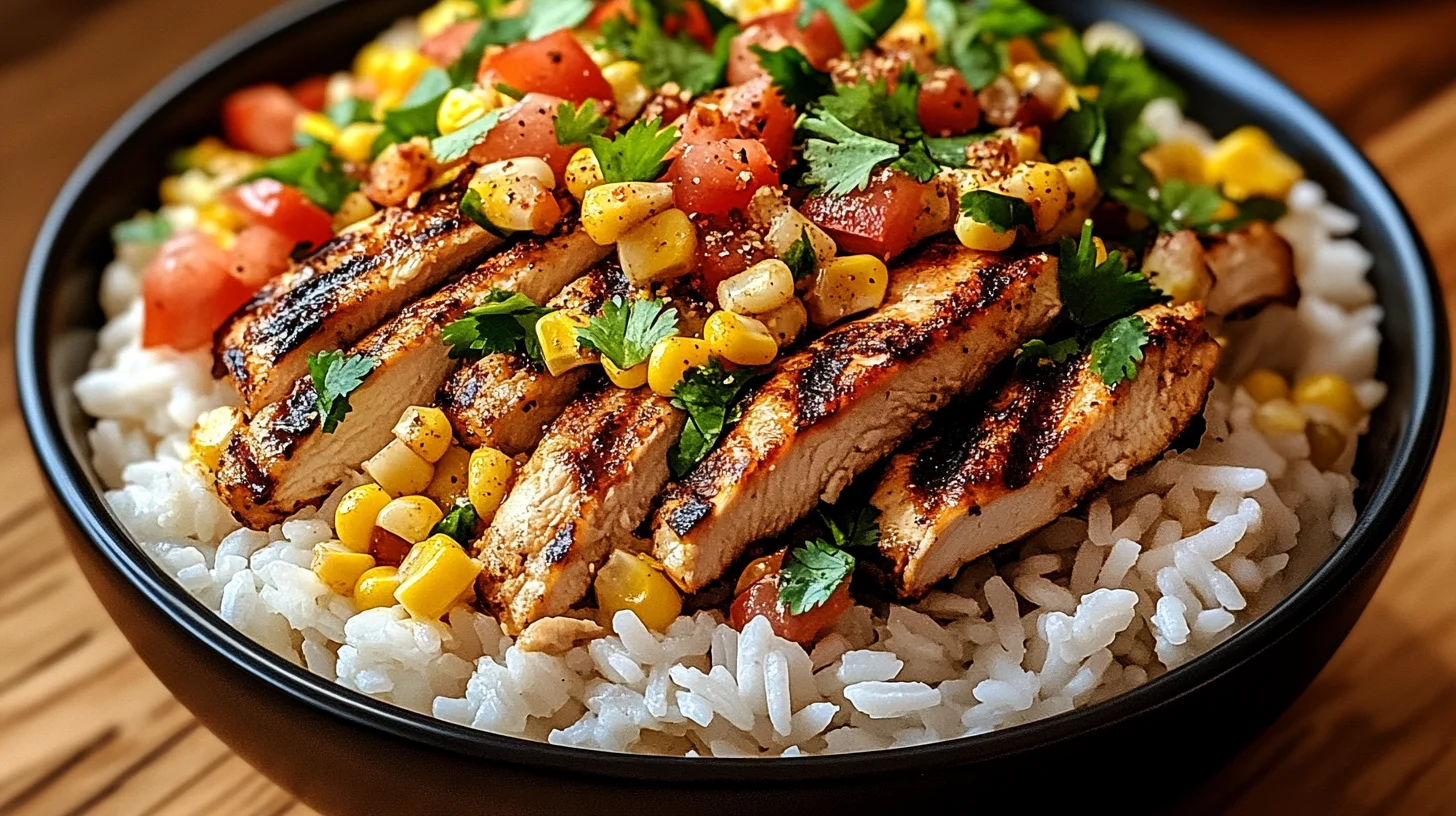 Street Corn Chicken Rice Bowl